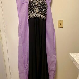 Elegant Black and Silver Embellished Gown